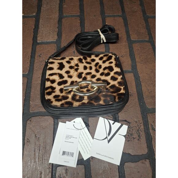 Diane Von Furstenberg Sutra Cafe Mini Leo Crossbody Purse 348$ Retail - Picture 1 of 11